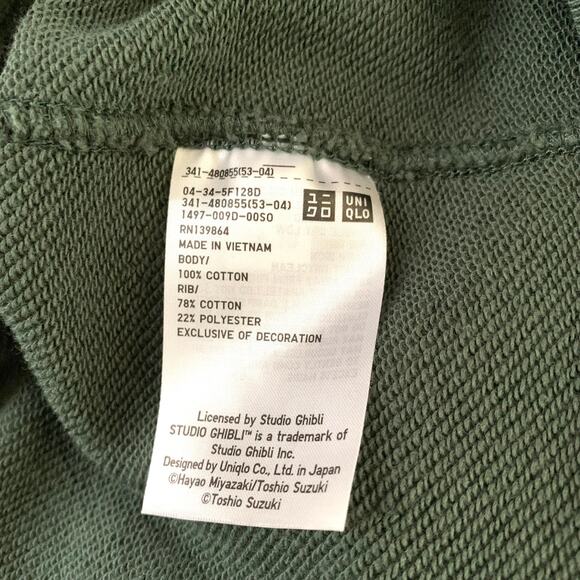 NWT Uniqlo Studio Ghibli Princess Mononoke Sweatshirt in Green Unisex - Picture 11 of 16